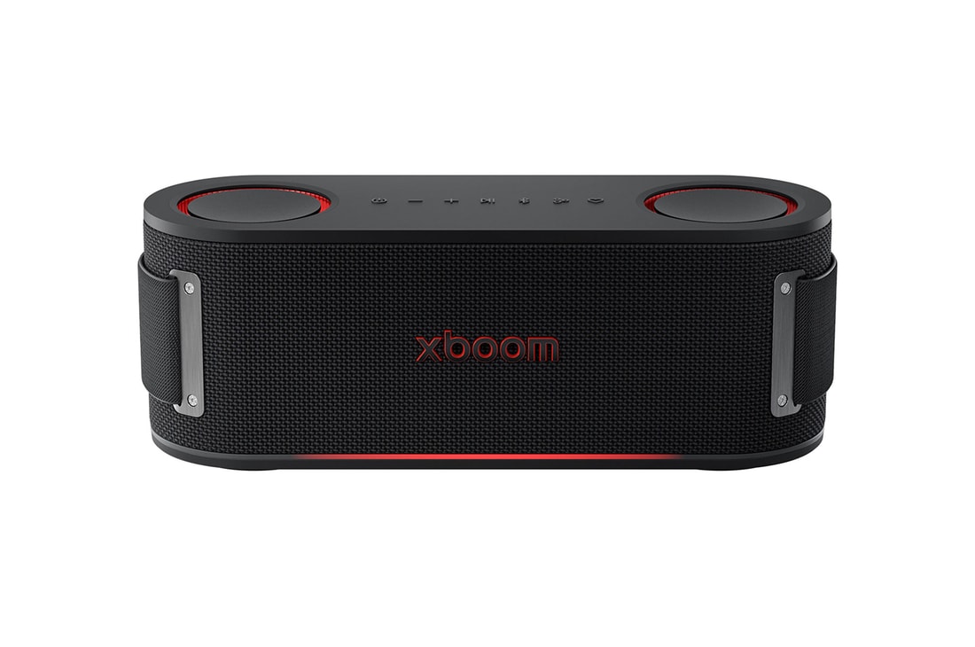 Front view of LG xboom Bounce by will.i.am | Bluetooth Speaker | xboom Signature Sound Sound with Upward Passive Radiators