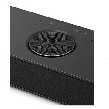 Top angled view of LG Soundbar S80TR's Center Up-Firing Channel