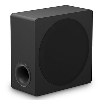 Angled view of the subwoofer