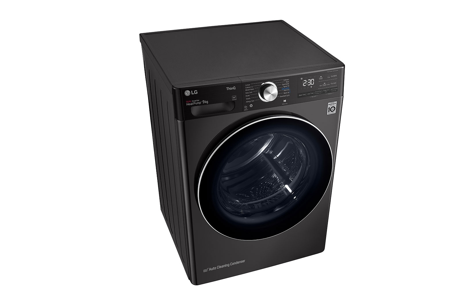 LG 9kg DUAL Inverter HeatPump Dryer Black Steel A+++, FDV1109B