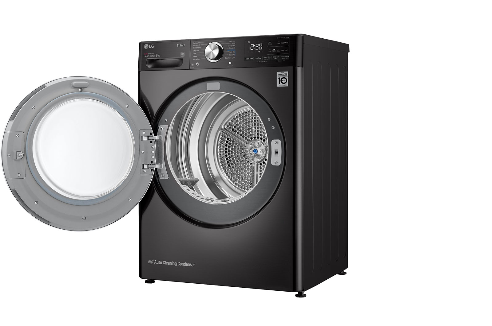 LG 9kg DUAL Inverter HeatPump Dryer Black Steel A+++, FDV1109B