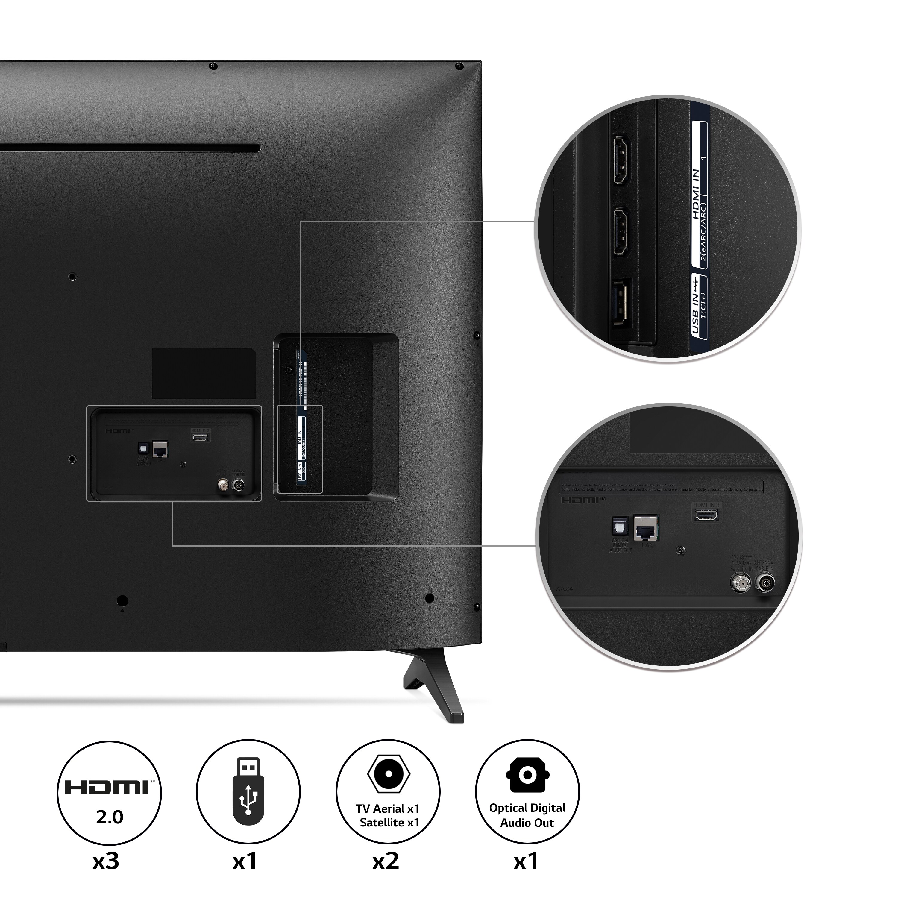 LG LED UQ75 43 inch 4K Smart TV 2022, 43UQ75006LF