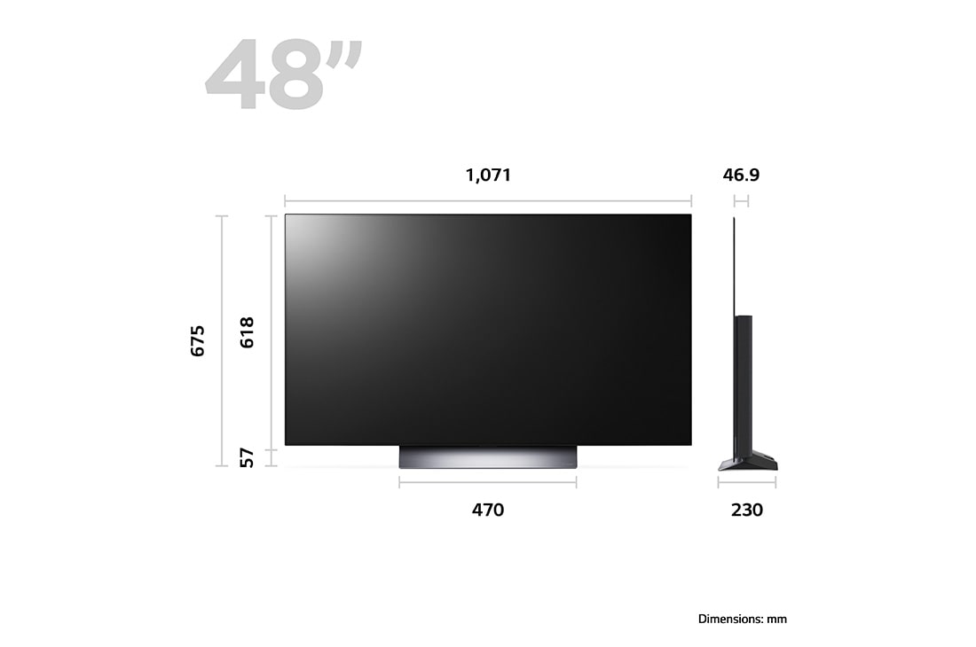 LG OLED evo C3 48 inch 4K Smart TV 2023, OLED48C34LA
