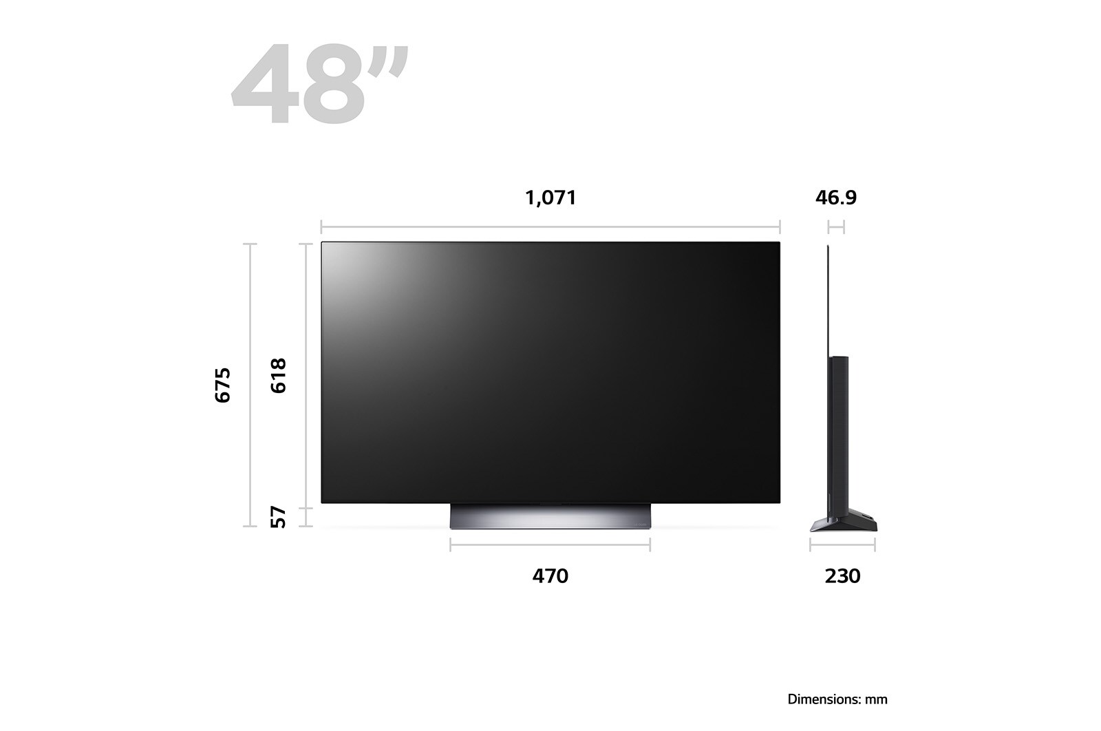 LG OLED evo C3 48 inch 4K Smart TV 2023, OLED48C34LA