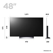 LG OLED evo C3 48 inch 4K Smart TV 2023, OLED48C34LA