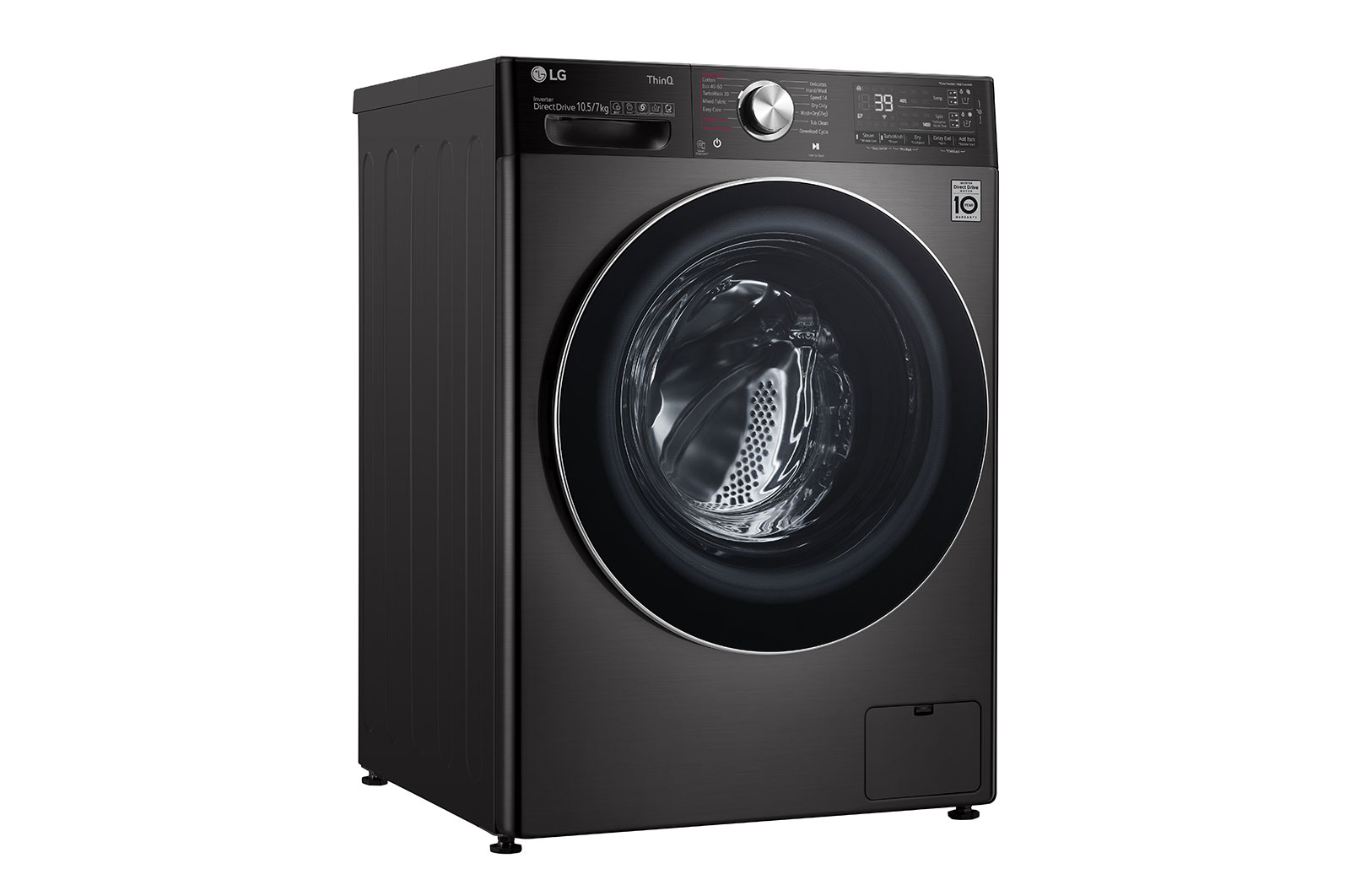 LG 10.5/7kg Washer Dryer Black Steel LG Turbowash360™, FWV1117BTSA