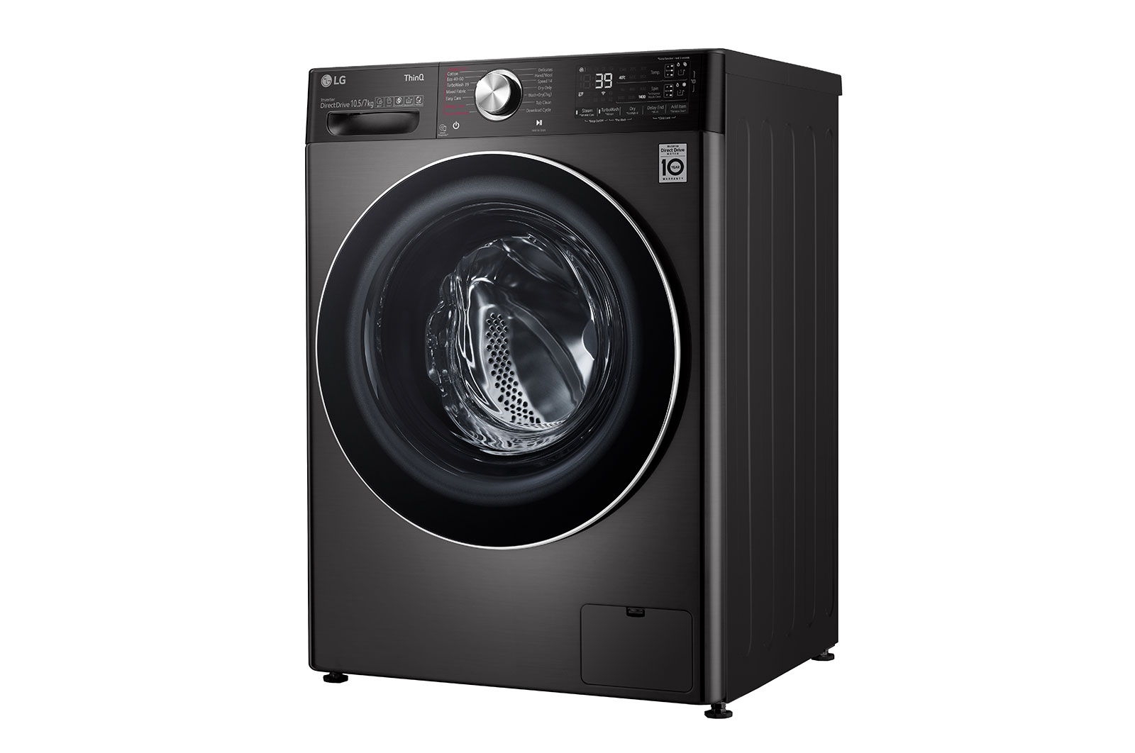 LG 10.5/7kg Washer Dryer Black Steel LG Turbowash360™, FWV1117BTSA