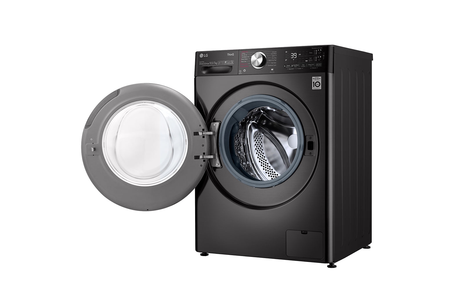 LG 10.5/7kg Washer Dryer Black Steel LG Turbowash360™, FWV1117BTSA