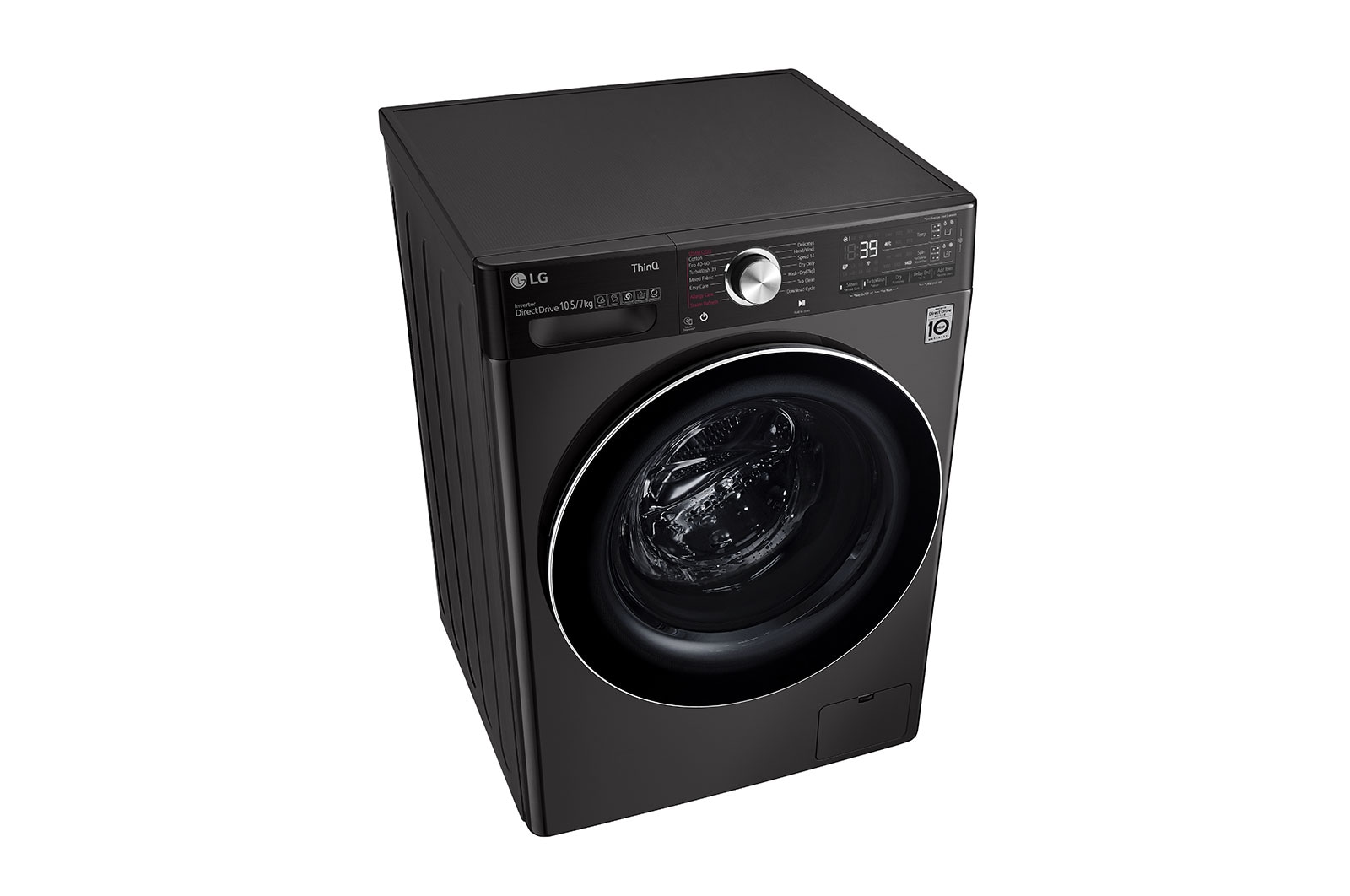 LG 10.5/7kg Washer Dryer Black Steel LG Turbowash360™, FWV1117BTSA