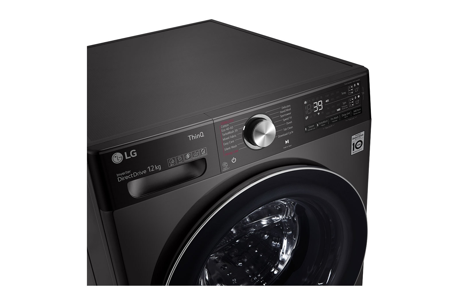 LG 12kg Washing Machine Black Steel AI DD™, F4V1112BTSA