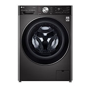 Front view of 12kg Washing Machine Black Steel AI DD™(F4V1112BTSA)