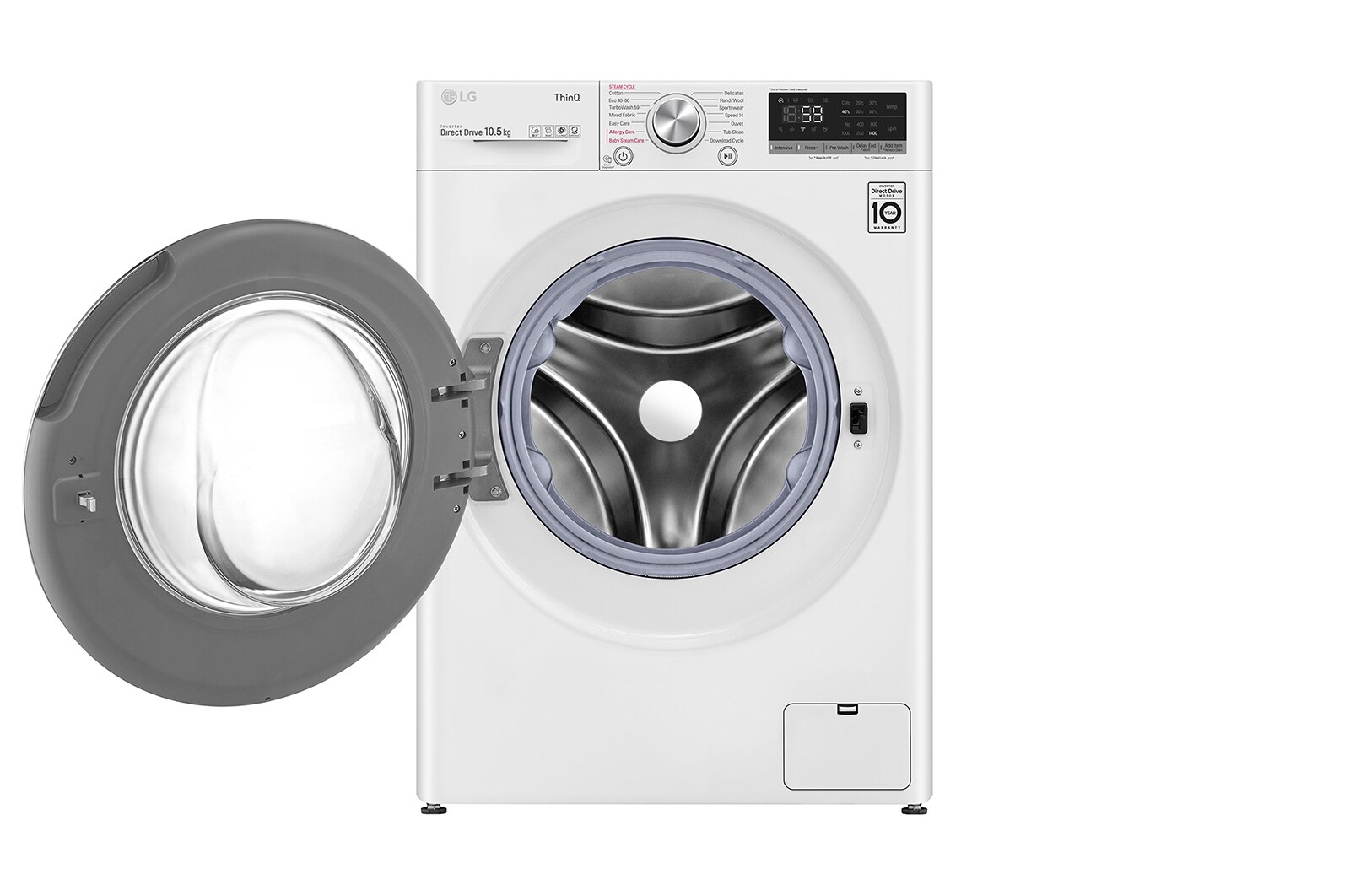 LG 10.5kg Washing Machine AI DD™, White, F4V710WTSE