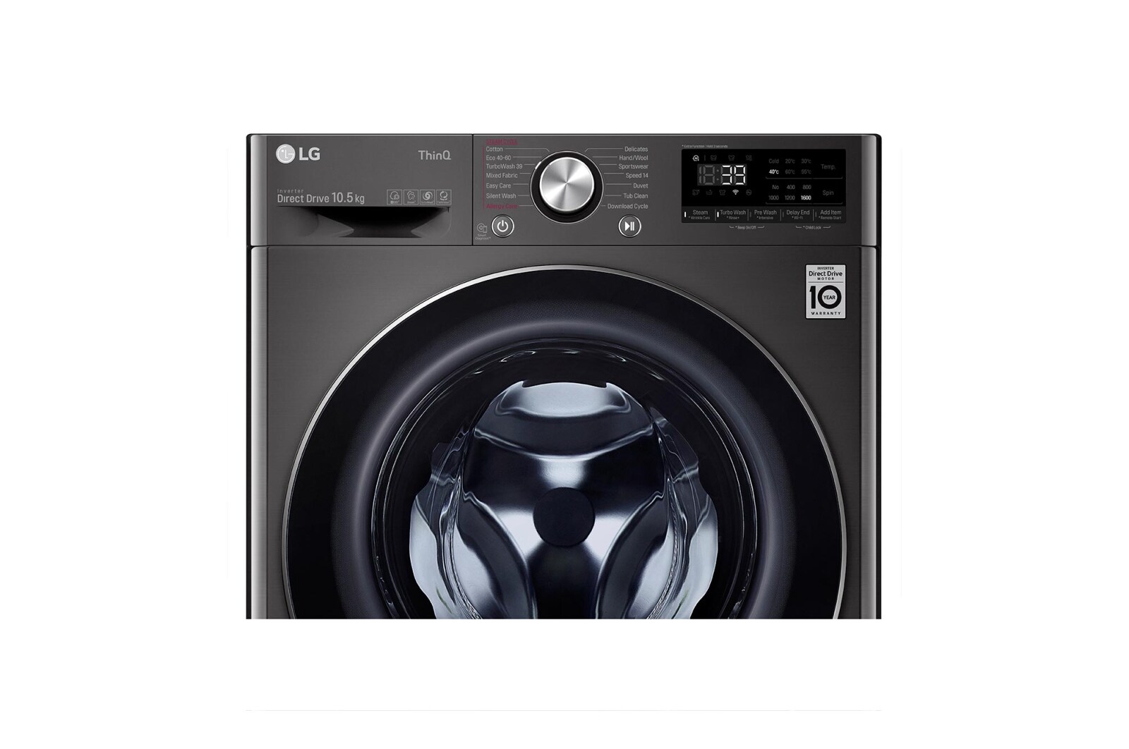 LG 10.5kg Washing Machine AI DD™, Black Steel, F6V1010BTSE