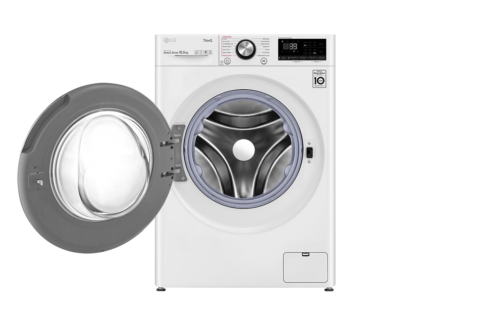 LG 10.5kg Washing Machine AI DD™, White, F6V1010WTSE