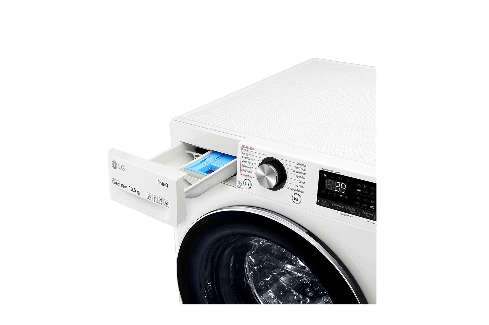 LG 10.5kg Washing Machine AI DD™, White, F6V1010WTSE