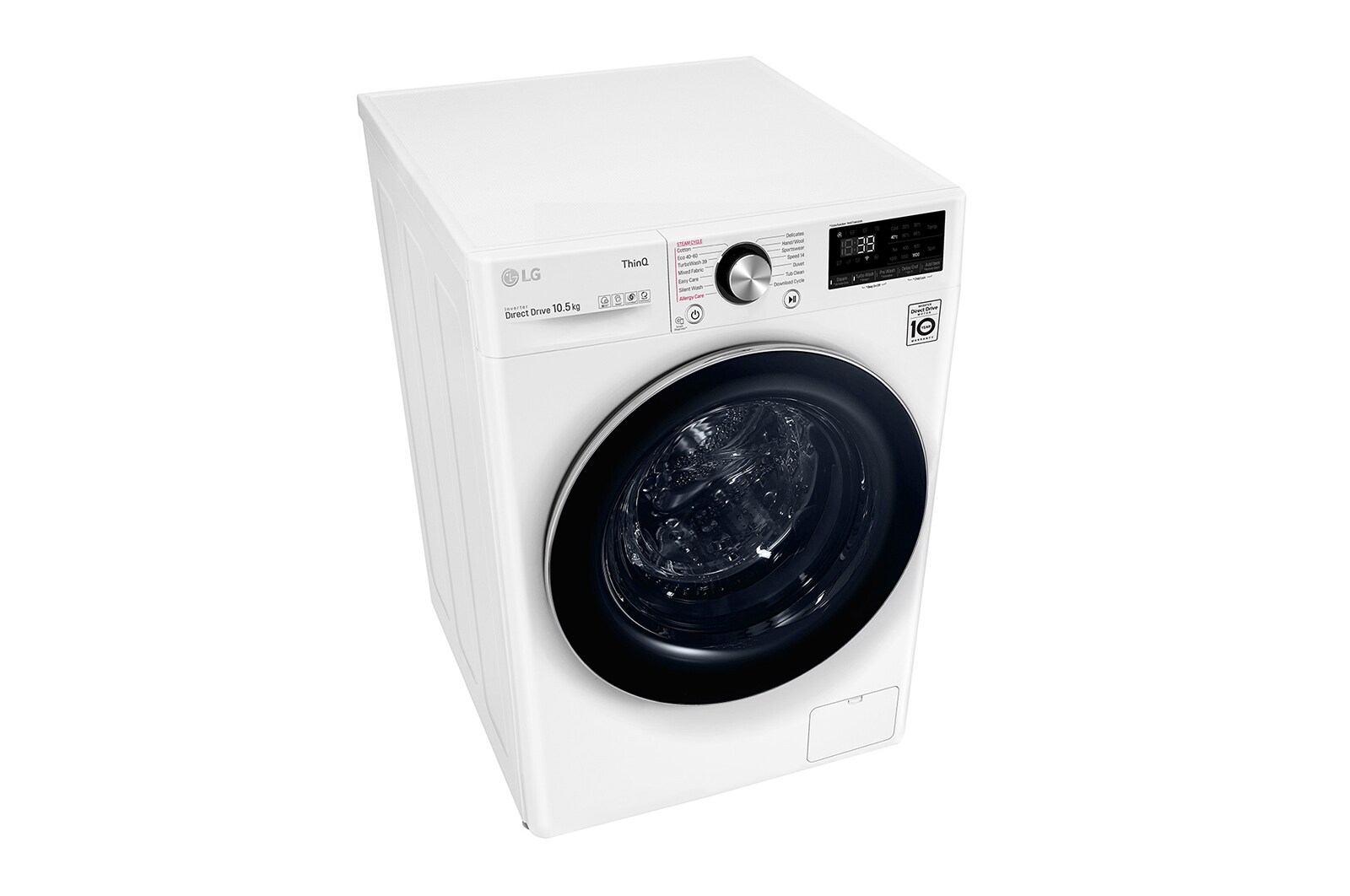 LG 10.5kg Washing Machine AI DD™, White, F6V1010WTSE