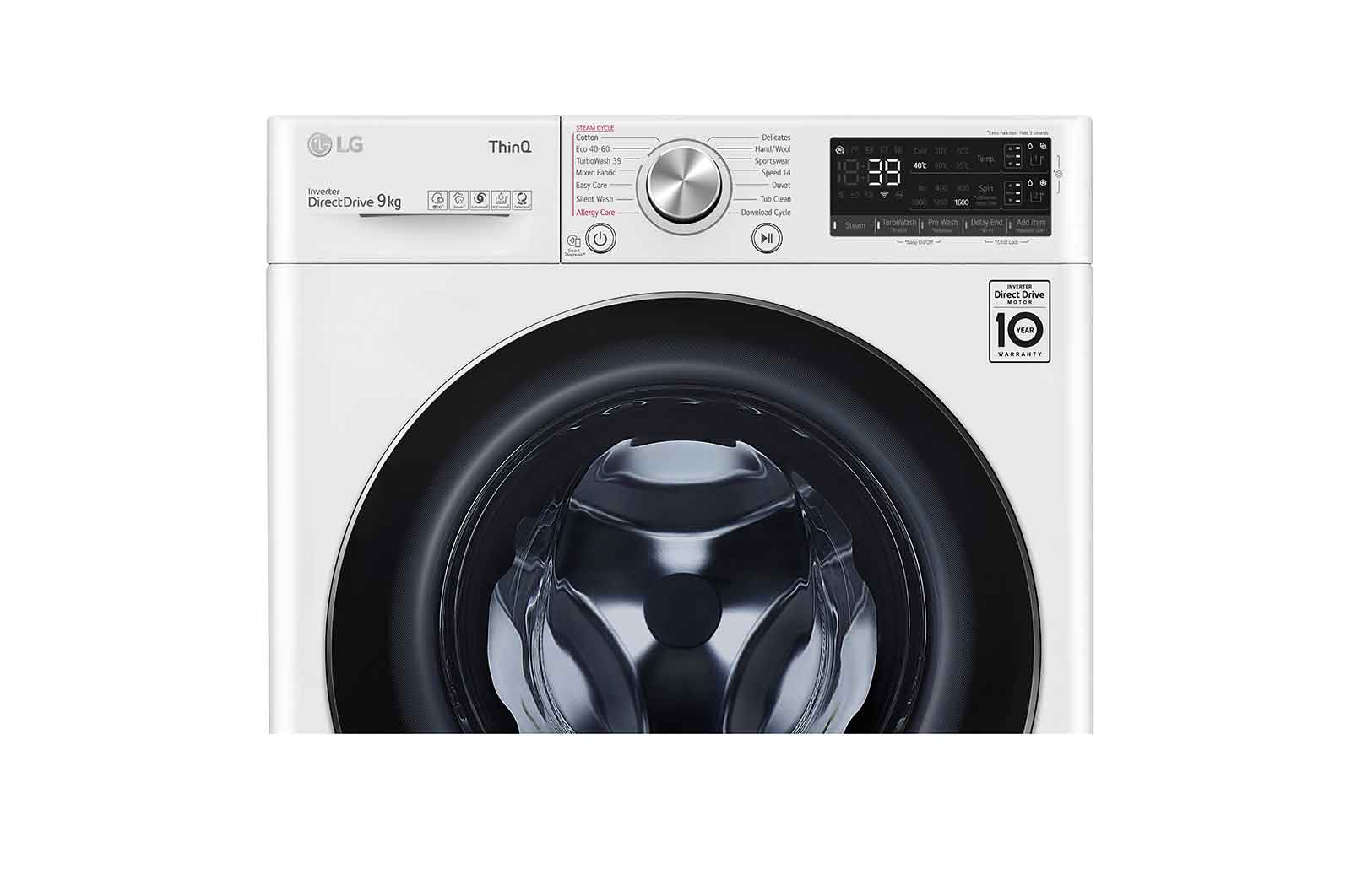 LG 9kg Washing Machine White AI DD™, F6V909WTSA