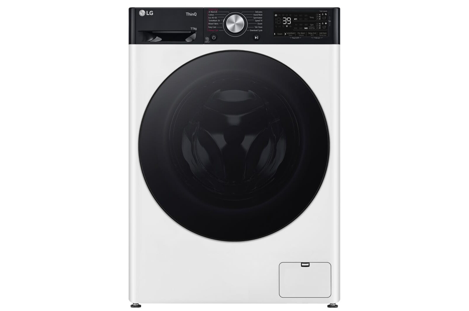 Front view of LG F4V309WNE White Washing Machine