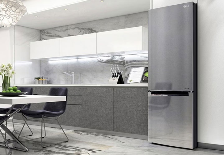 LG DoorCooling™ GBD62PZYFN Fridge Freezer, 384L, Shiny Steel