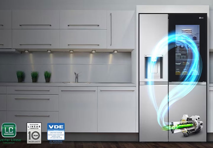 LG Fridge Freezer installed in the kitchen.