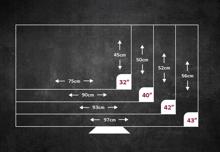 Large TV sizes can range from 48-inch TVs to 60-inch TVs