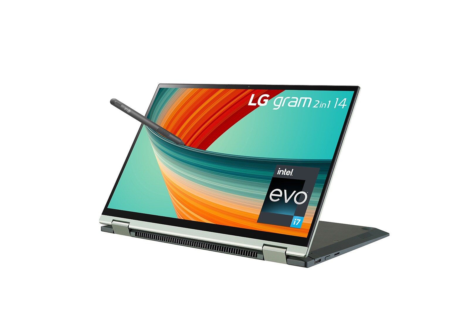 LG gram 2in1 14" laptop | ultra-lightweight with 16:10 anti-glare display and Intel® Evo 13th Gen. Processor - Sage Green, 14T90R-K.AA77A1