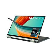 LG gram 2in1 14" laptop | ultra-lightweight with 16:10 anti-glare display and Intel® Evo 13th Gen. Processor - Sage Green, 14T90R-K.AA77A1