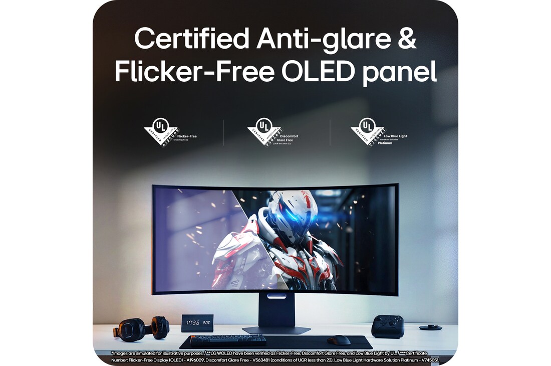 Anti-glare flicker free OLED panel