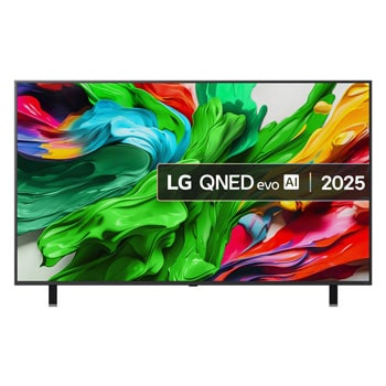 Front view of 65 inch LG QNED evo AI QNED85 4k Smart TV 2025