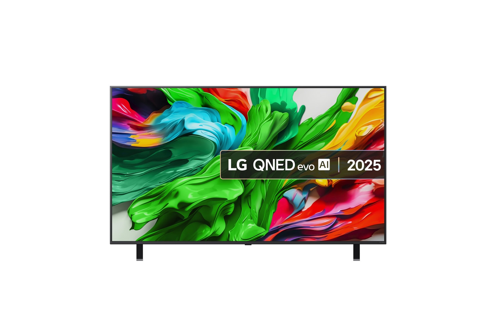 Front view of 65 inch LG QNED evo AI QNED85 4k Smart TV 2025