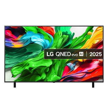 Front view of 75 inch LG QNED evo AI QNED85 4k Smart TV 2025