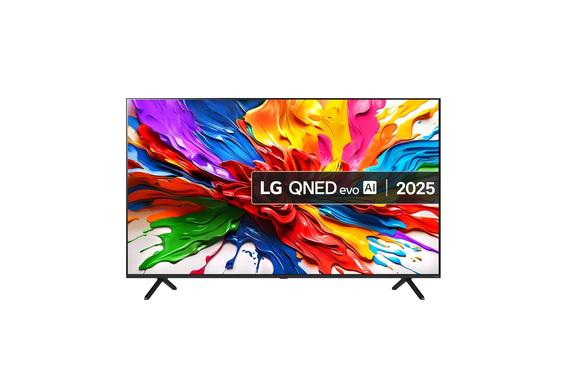 Front view of 85 inch LG QNED evo AI QNED92 MiniLED 4k Smart TV 2025 85QNED92A6A