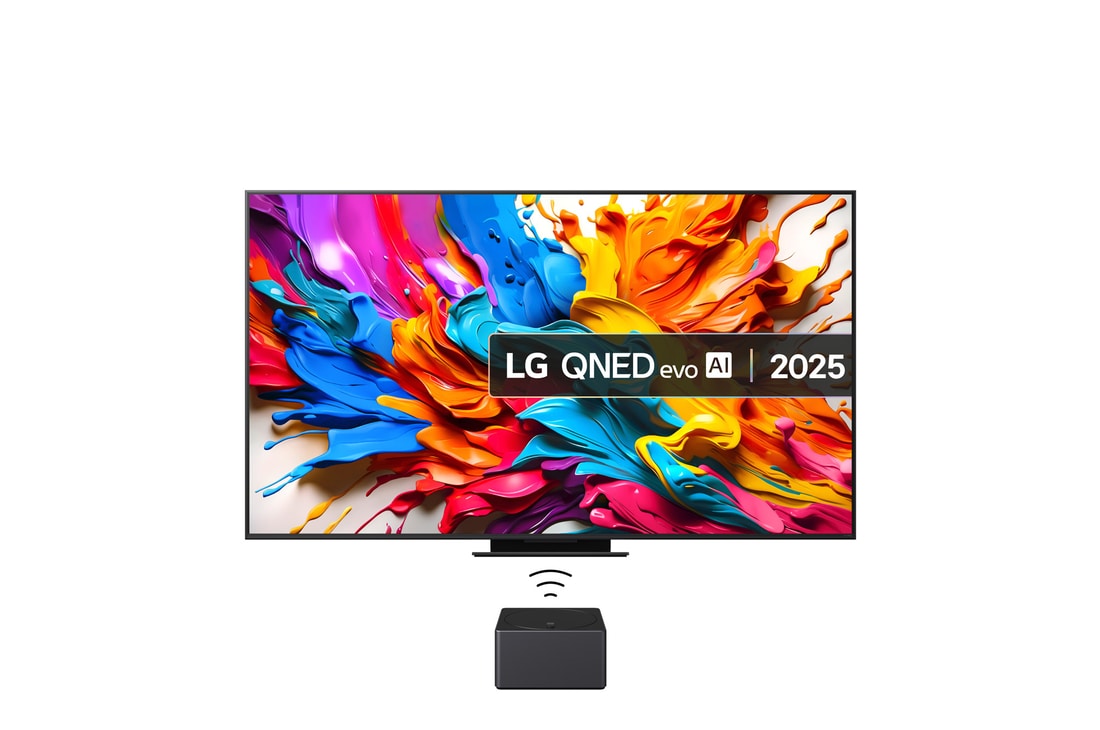 Front view of 86 inch LG QNED evo AI QNED9M MiniLED 4K Smart TV 2025 86QNED9MA6B