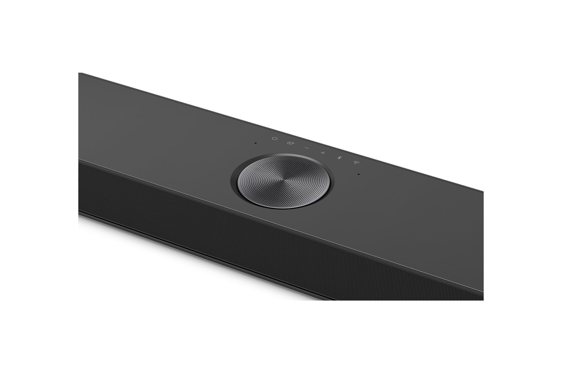 Top angled view of LG Soundbar US90TY's Center Up-Firing Channel