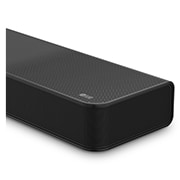 Top angled view of LG Soundbar US90TY's side corner