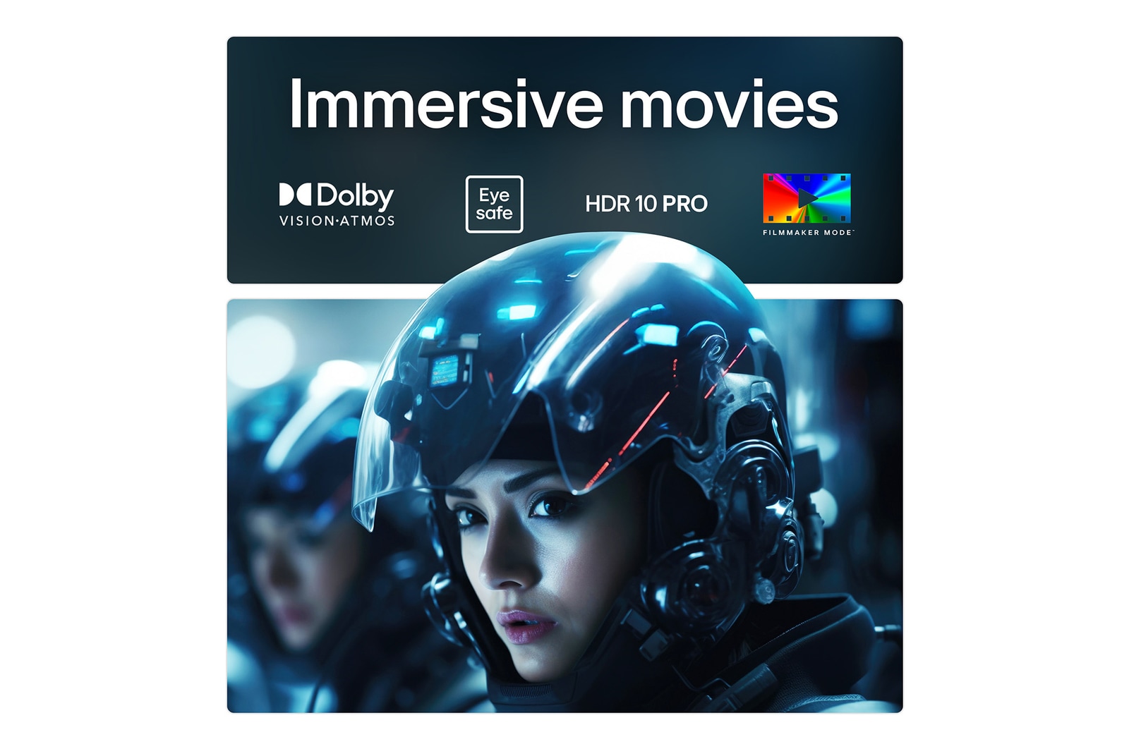 On an LG OLED TV screen is the webOS 25 home page filled with apps and entertainment content. By the TV is the LG AI Magic Remote, the AI button is highlighted as if activated by the user's voice. A speech bubble is beside it, switching to my account. The short text explains how users can now synchronize their voice to their personal profile for easier navigation and personalized recommendations.