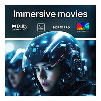 On an LG OLED TV screen is the webOS 25 home page filled with apps and entertainment content. By the TV is the LG AI Magic Remote, the AI button is highlighted as if activated by the user's voice. A speech bubble is beside it, switching to my account. The short text explains how users can now synchronize their voice to their personal profile for easier navigation and personalized recommendations.