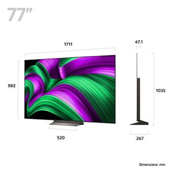 Slightly angled view of LG OLED evo AI C5 4K Smart TV.