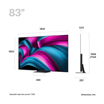 Slightly angled view of LG OLED evo AI C5 4K Smart TV.