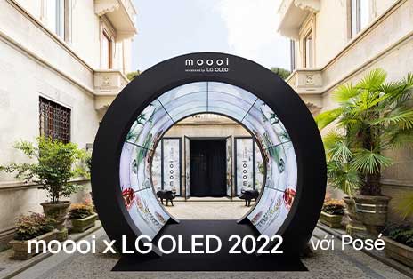 LG Posé trình chiếu tác phẩm nghệ thuật của moooi.