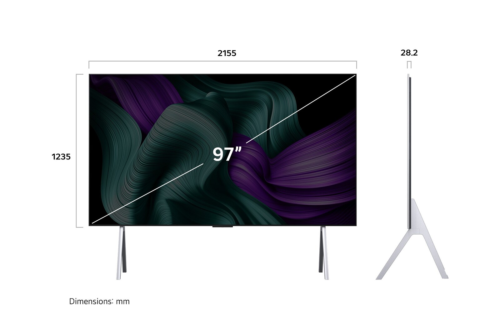 Rear view of LG OLED evo AI G5 4K Smart TV.