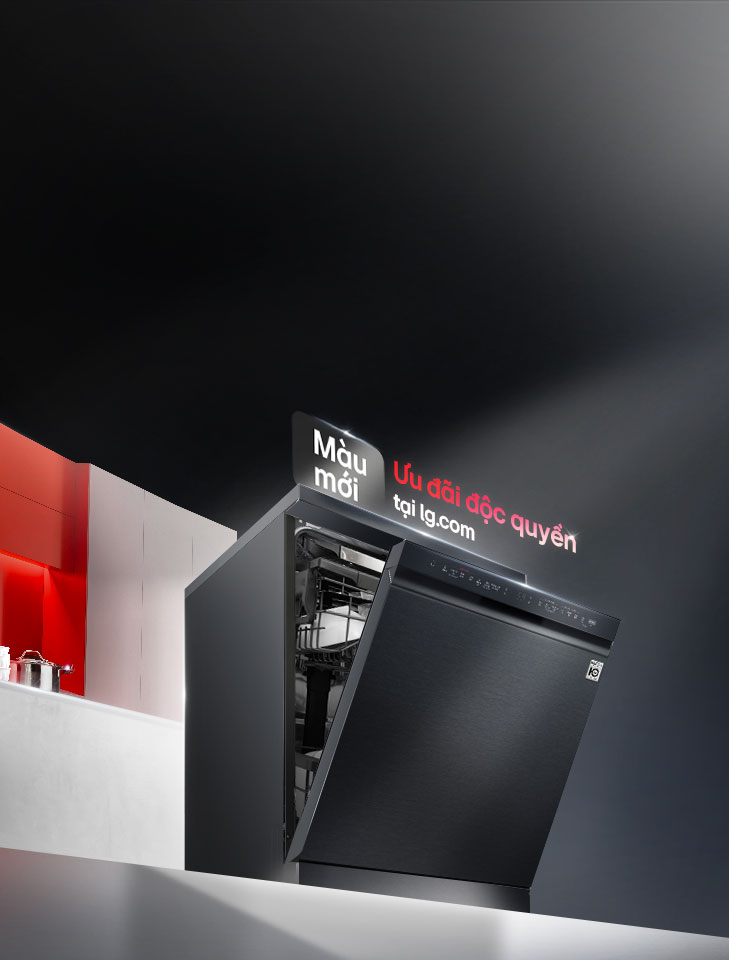 banner đặt trước máy rửa bát