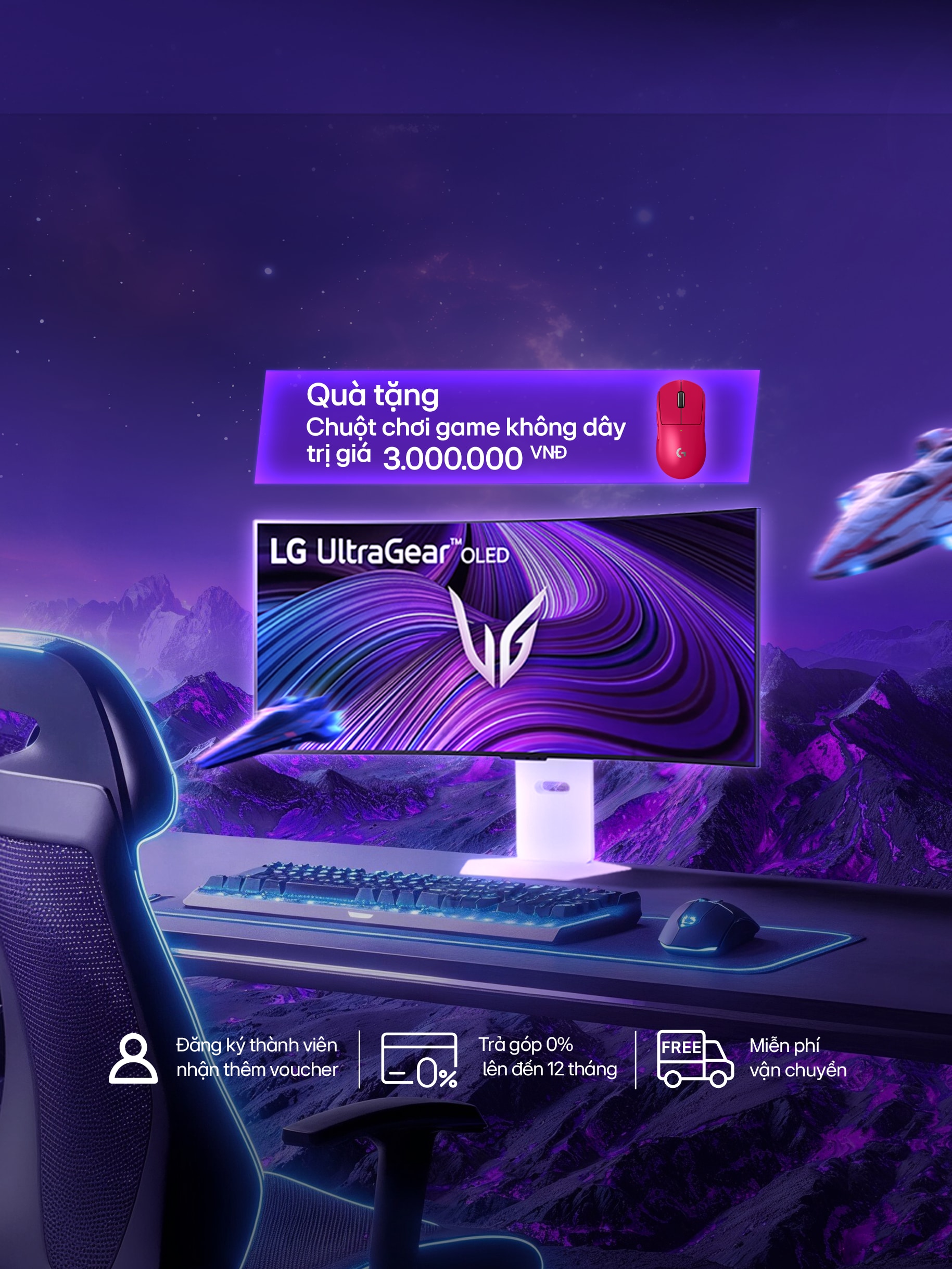 Banner ưu đãi đặt trước màn hình gaming thông minh