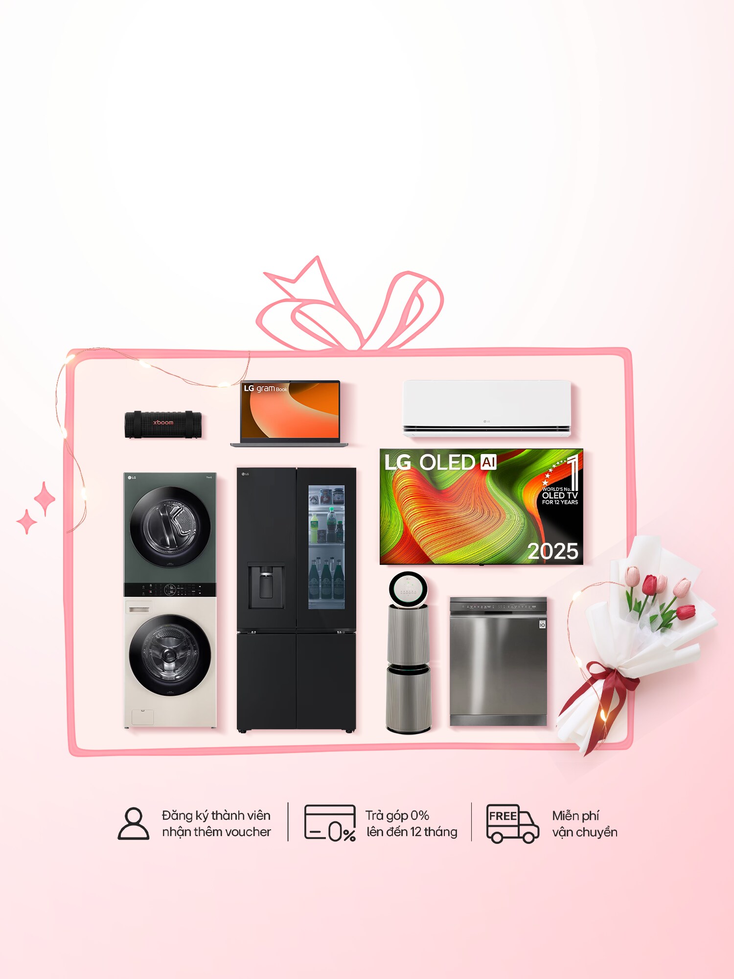 Banner ưu đãi ngày phụ nữ Việt Nam 2025 của LG