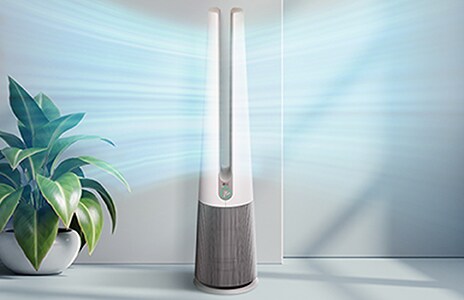 Thiết kế 2 trong 1 giúp lọc khí và đem lại làn gió mát lành.