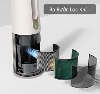 3 loại bộ lọc được căn chỉnh để hiển thị lọc không khí bẩn.