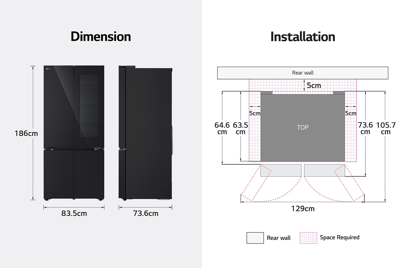 LG Tủ lạnh LG French Door mặt gương màu đen 617L LFB61BLGAI, LFB61BLGAI