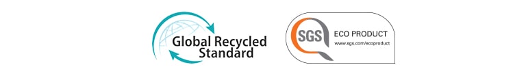 From left Global Recycled Standard (logo), SGS ECO PRODUCT (logo) are shown.