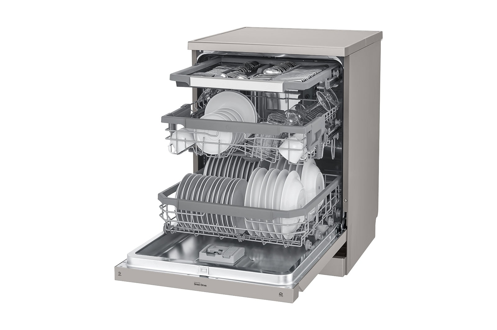 LG 14 Place QuadWash™ Dishwasher with TrueSteam™ in Stainless Finish, DFB425FP