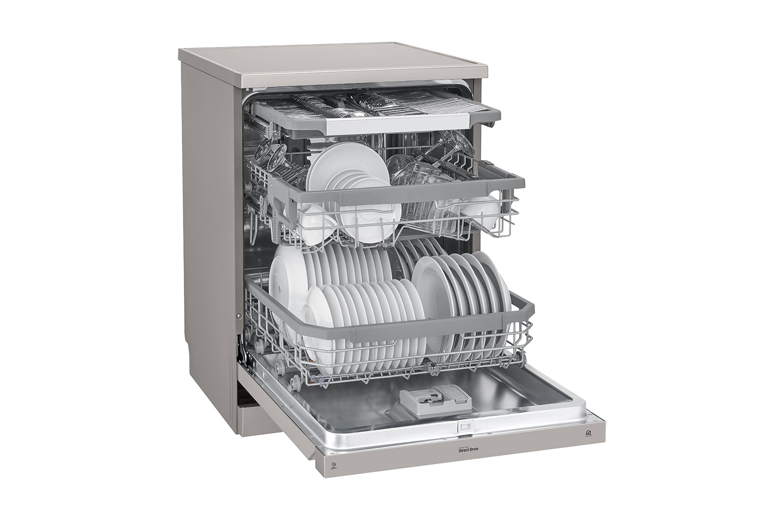 LG 14 Place QuadWash™ Dishwasher with TrueSteam™ in Stainless Finish, DFB425FP